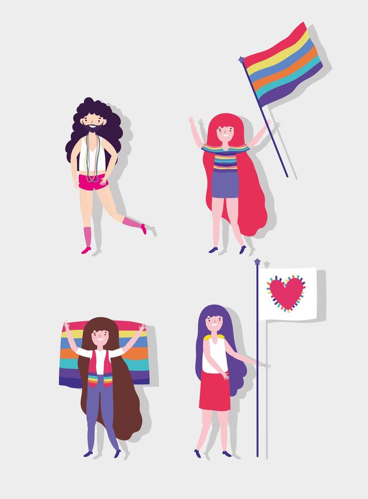 people community lgbtq flat design vector