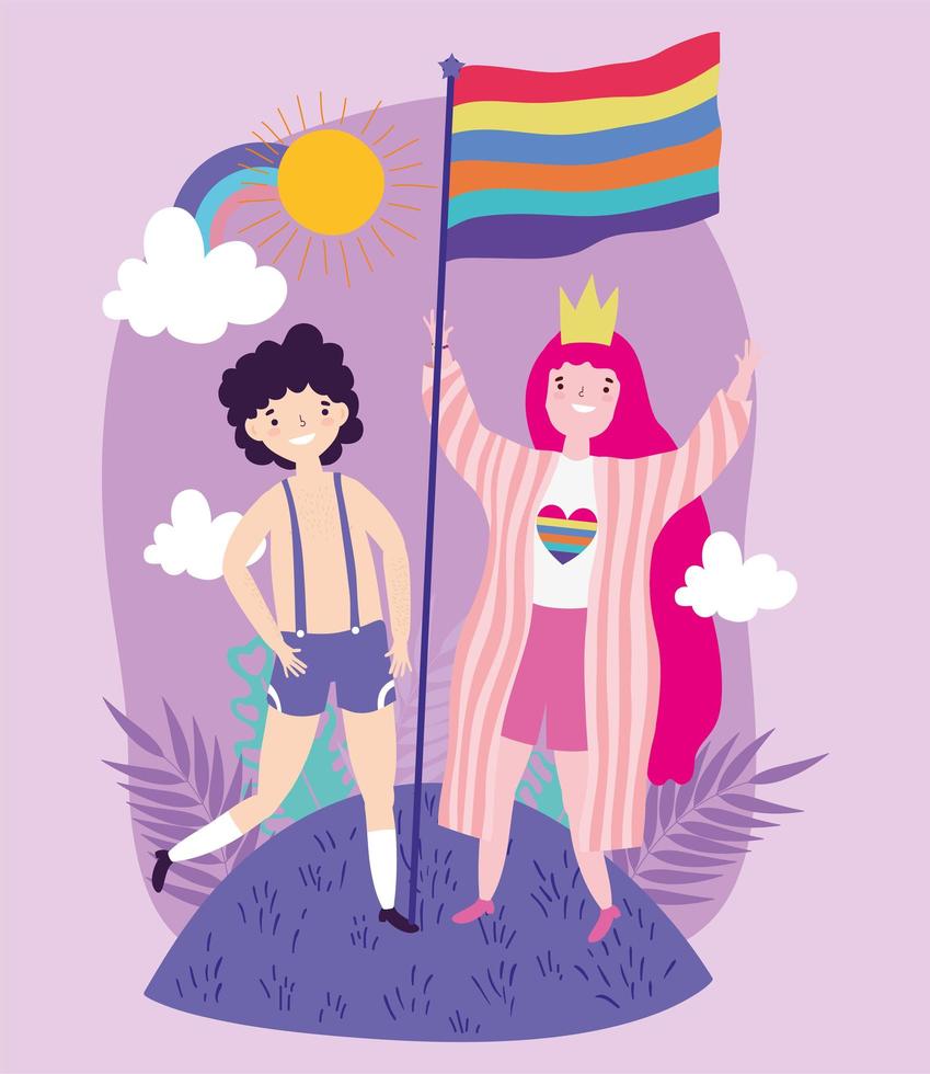 people community lgbtq flat design vector