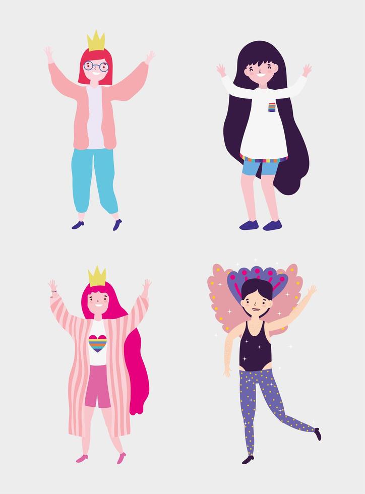 people community lgbtq flat design vector