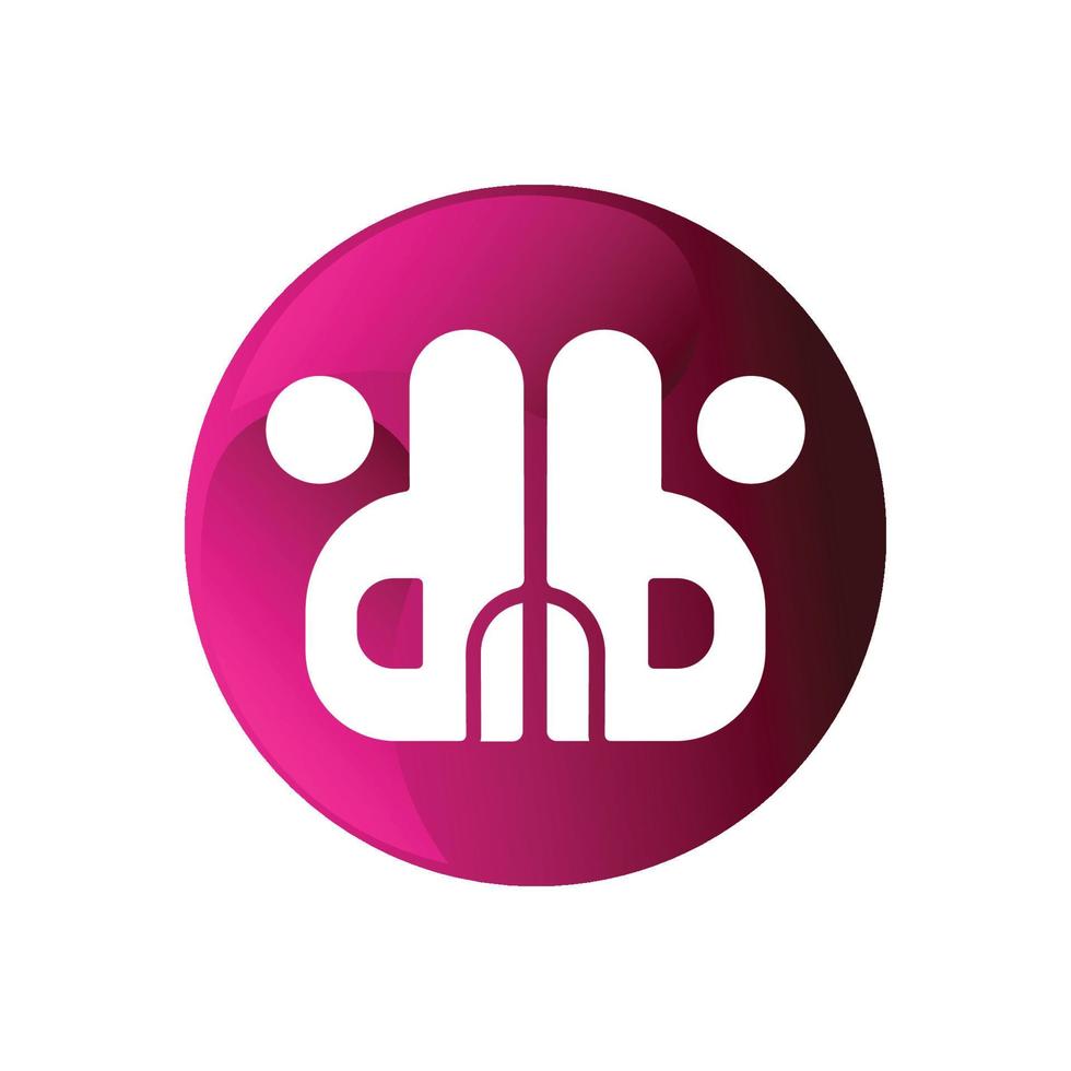 logotipo de la letra db. vector de diseño de carta db con puntos. circulo morado elemento de plantilla de diseño. ilustración vectorial de diseño