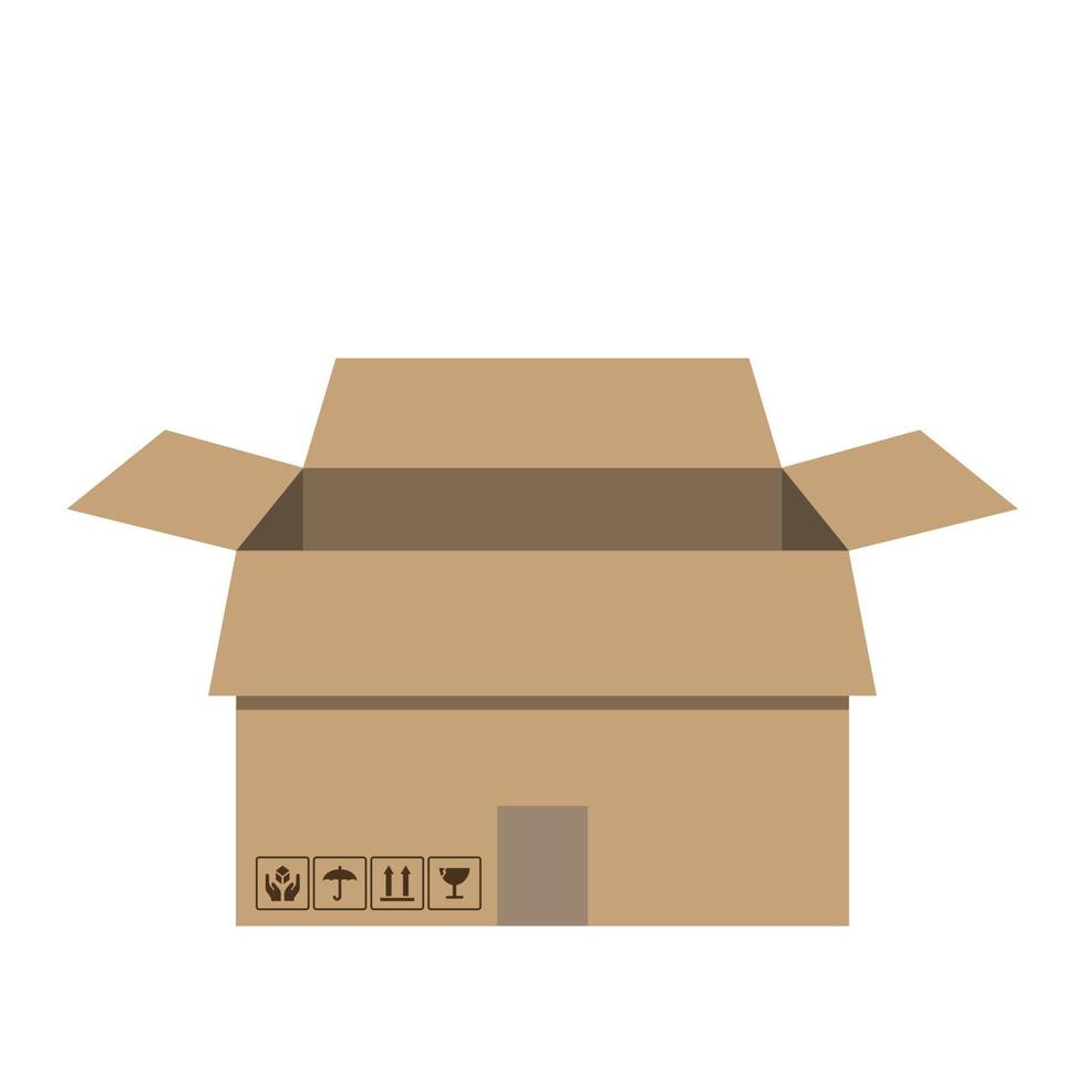 Carton box flat icon vector