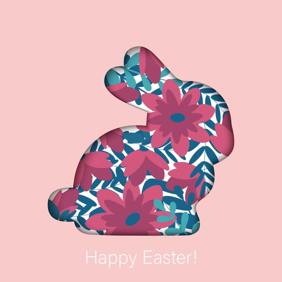 Happy Easter greeting card background vector