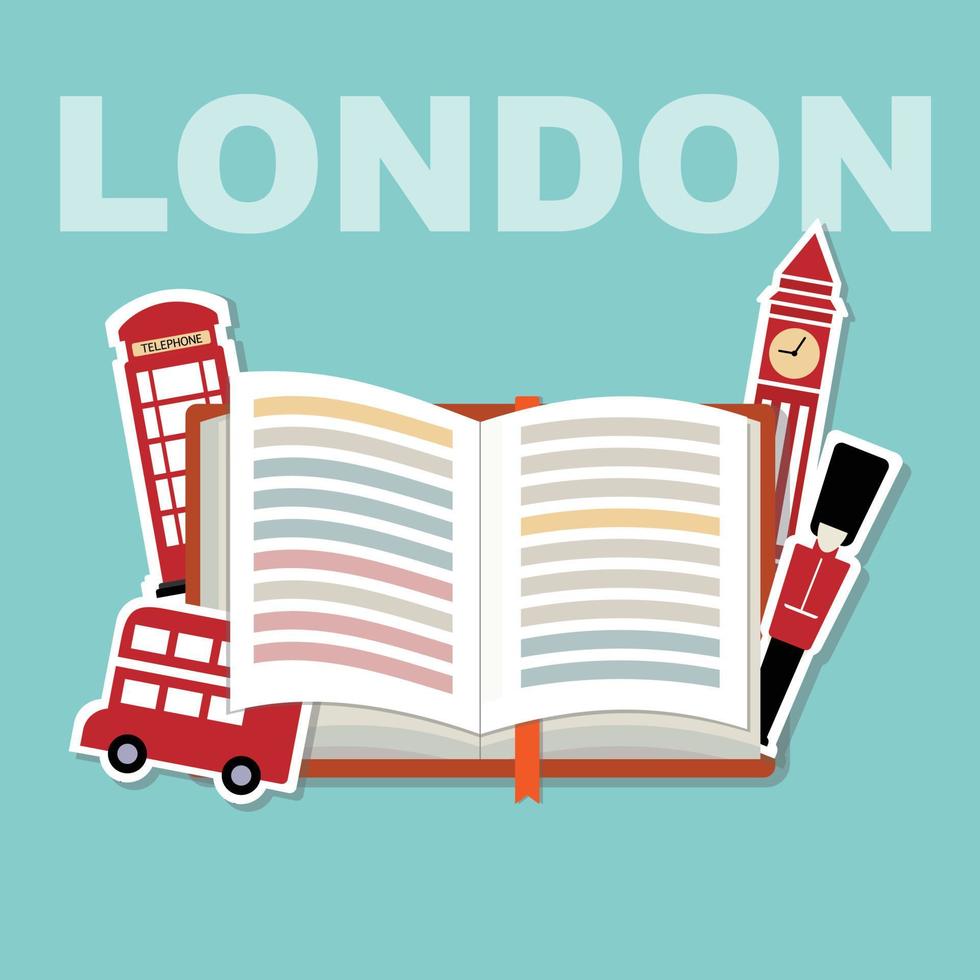 London sticker flat vector icon