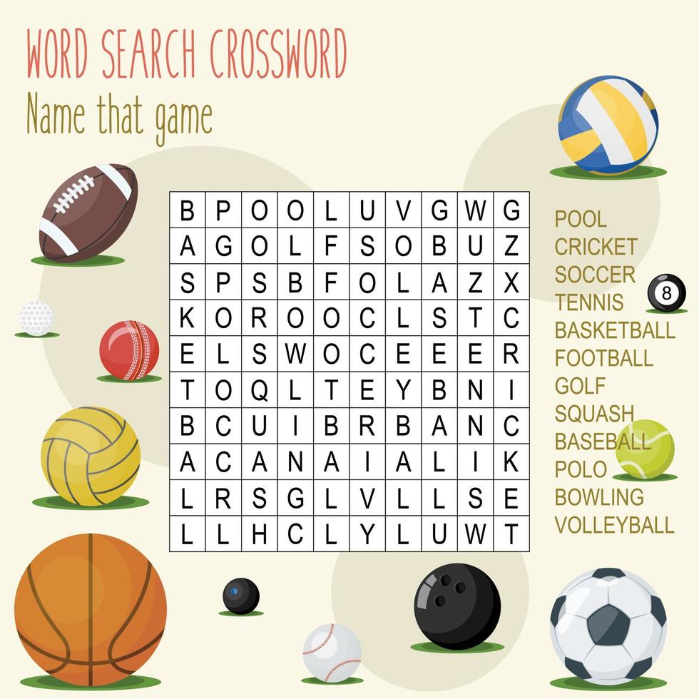 Printable word search puzzle vector