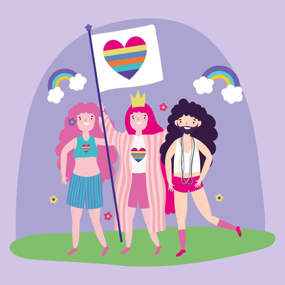 people community lgbtq flat design vector