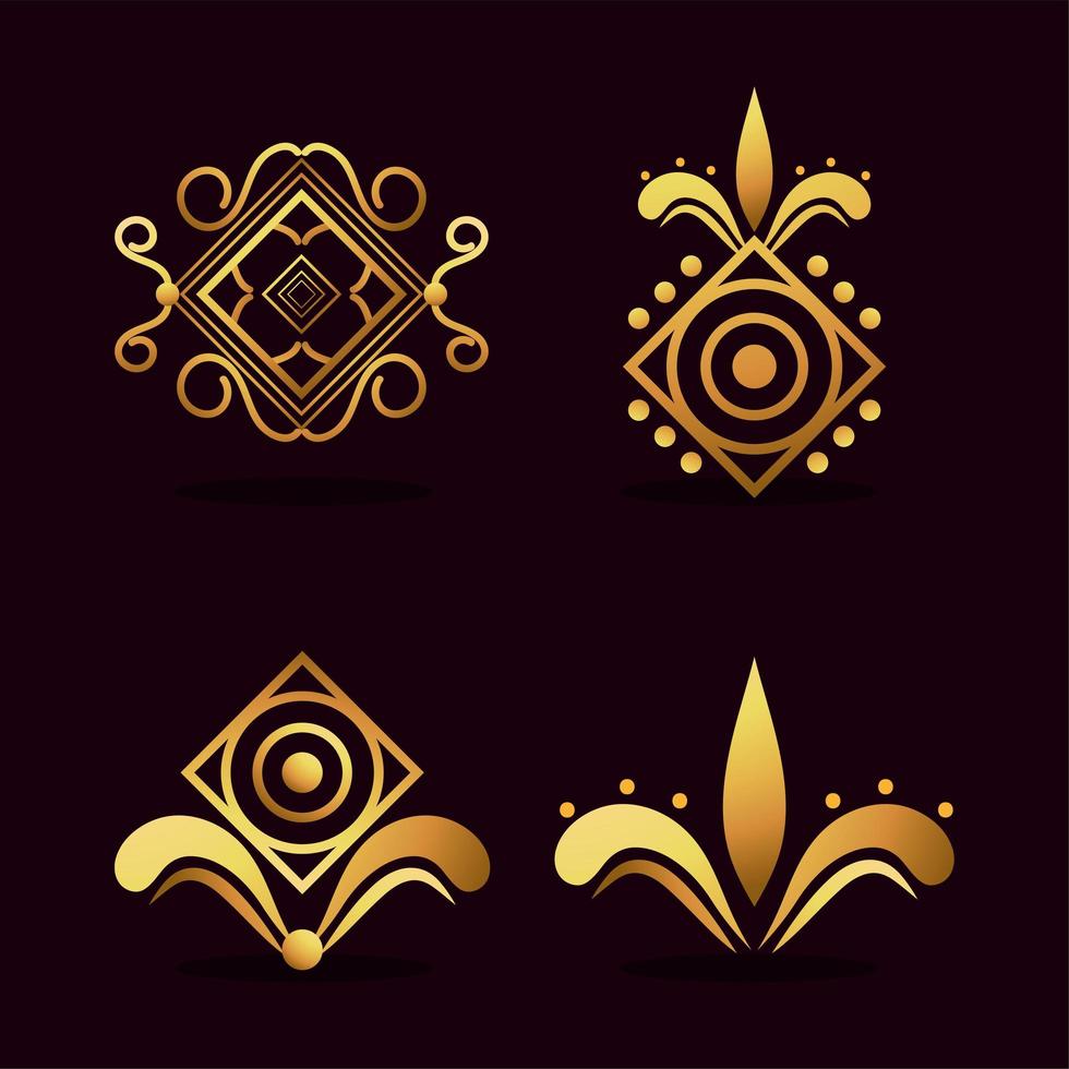 black background art deco frames 5244227 Vector Art at Vecteezy