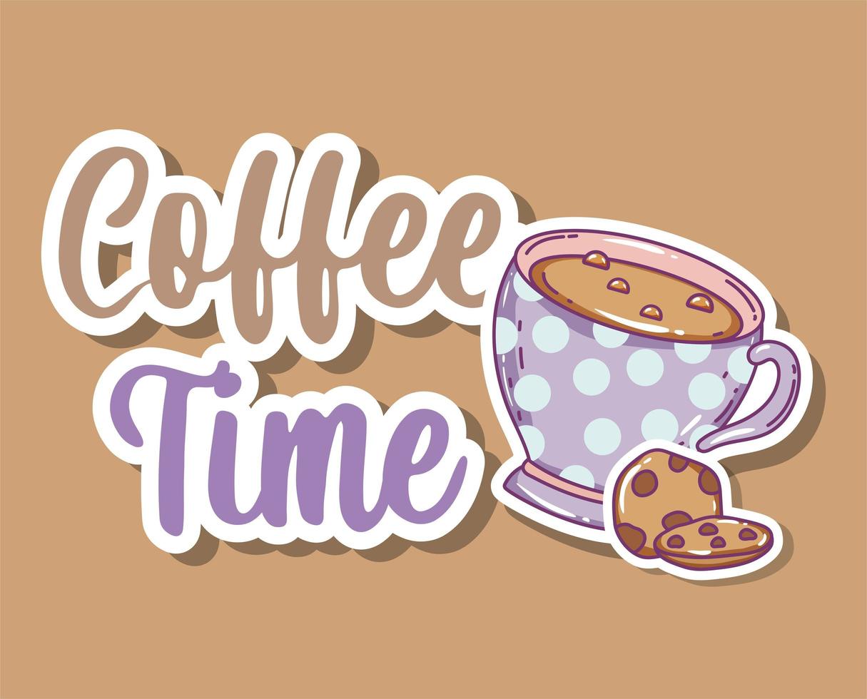coffee time sketch flat design vector