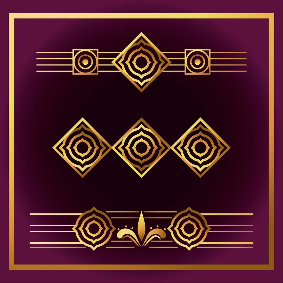 background art deco frames style vector