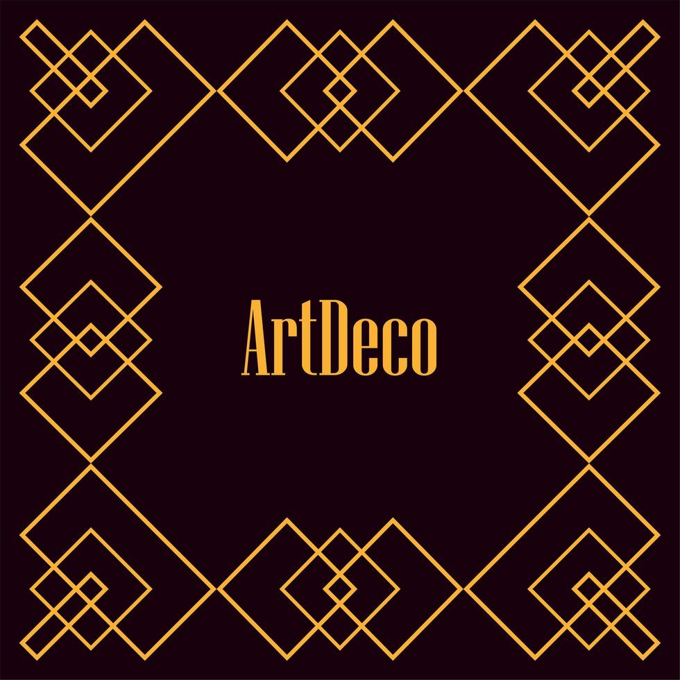 marcos art deco de fondo negro vector