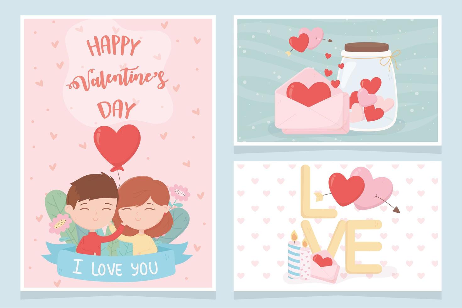 feliz día de san valentín feliz día de san valentín linda pareja con globo corazón mensaje amor pancartas vector