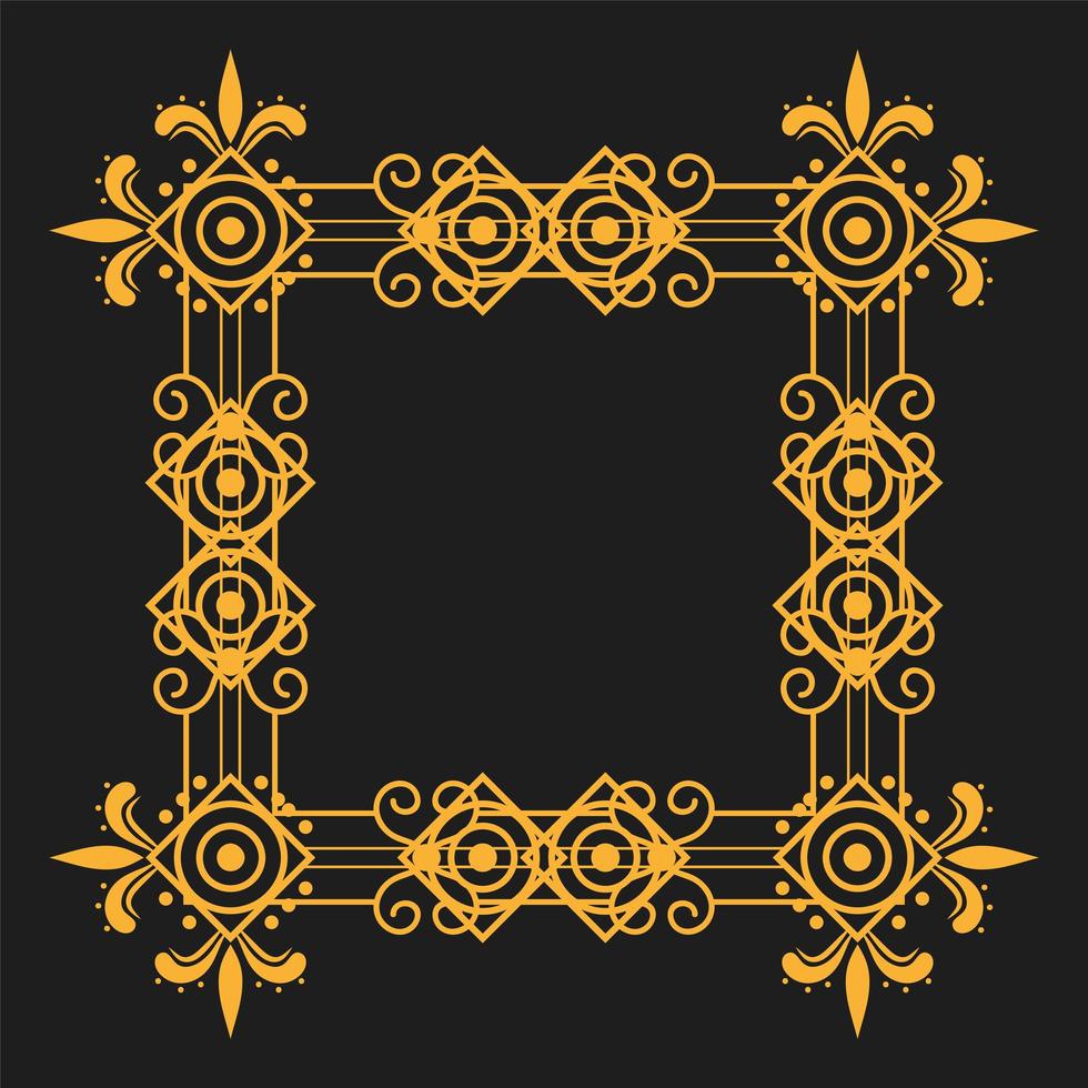 black background art deco frames vector