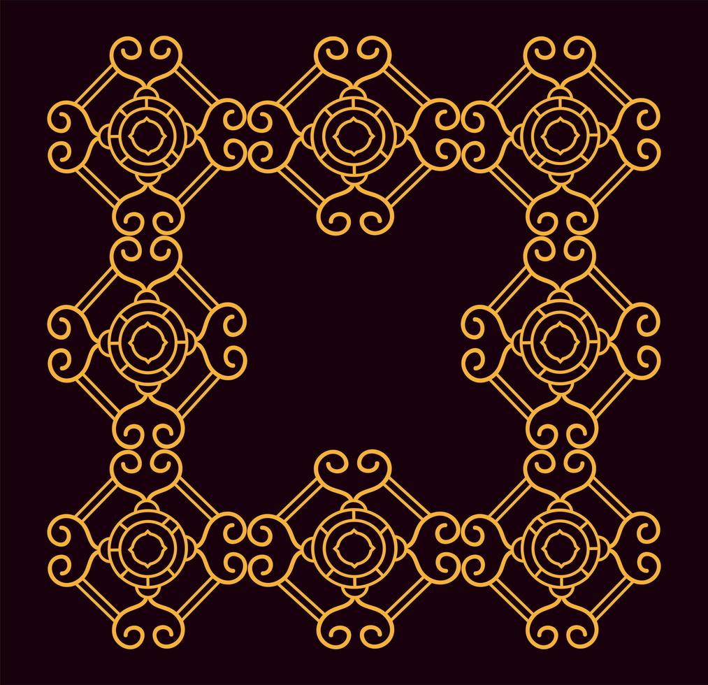 black background art deco frames vector