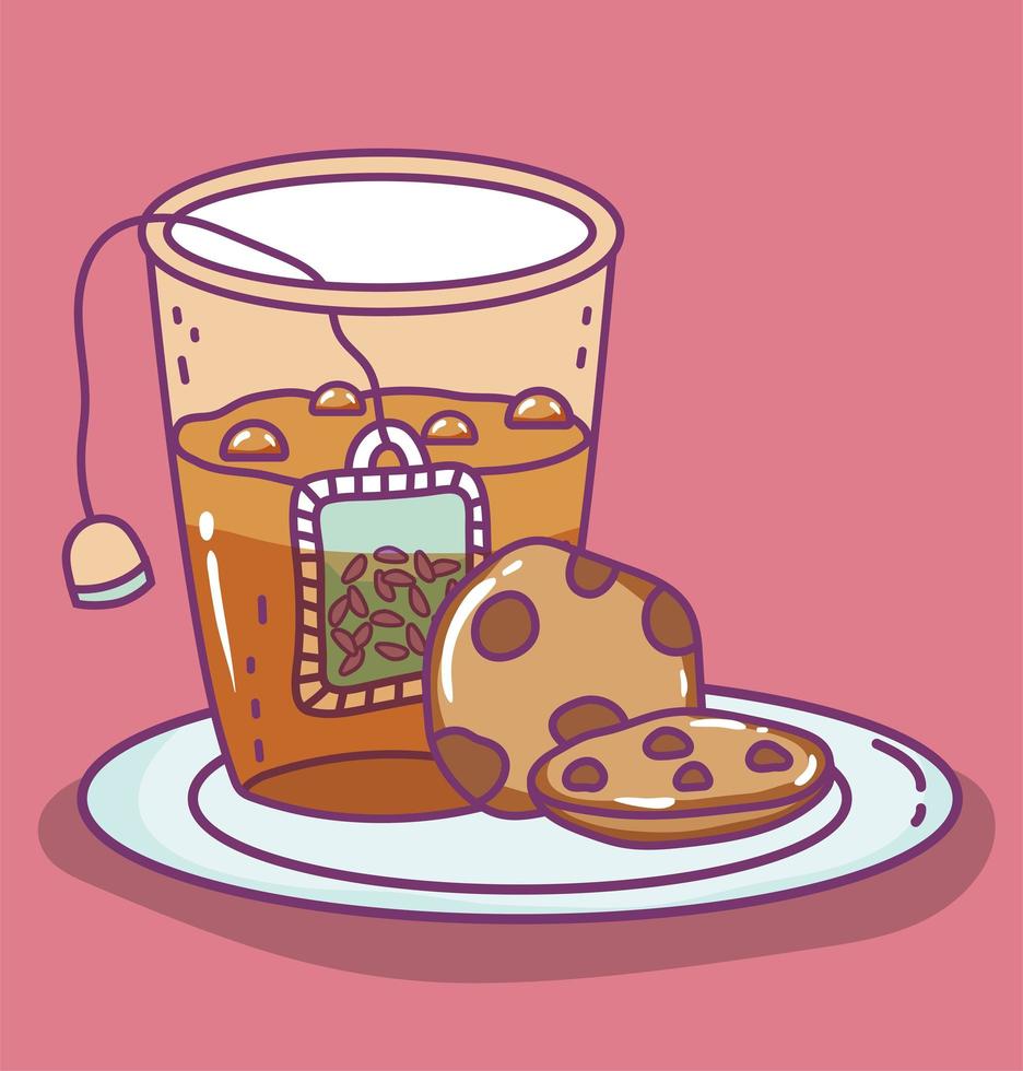 tea time sketch flat design vector