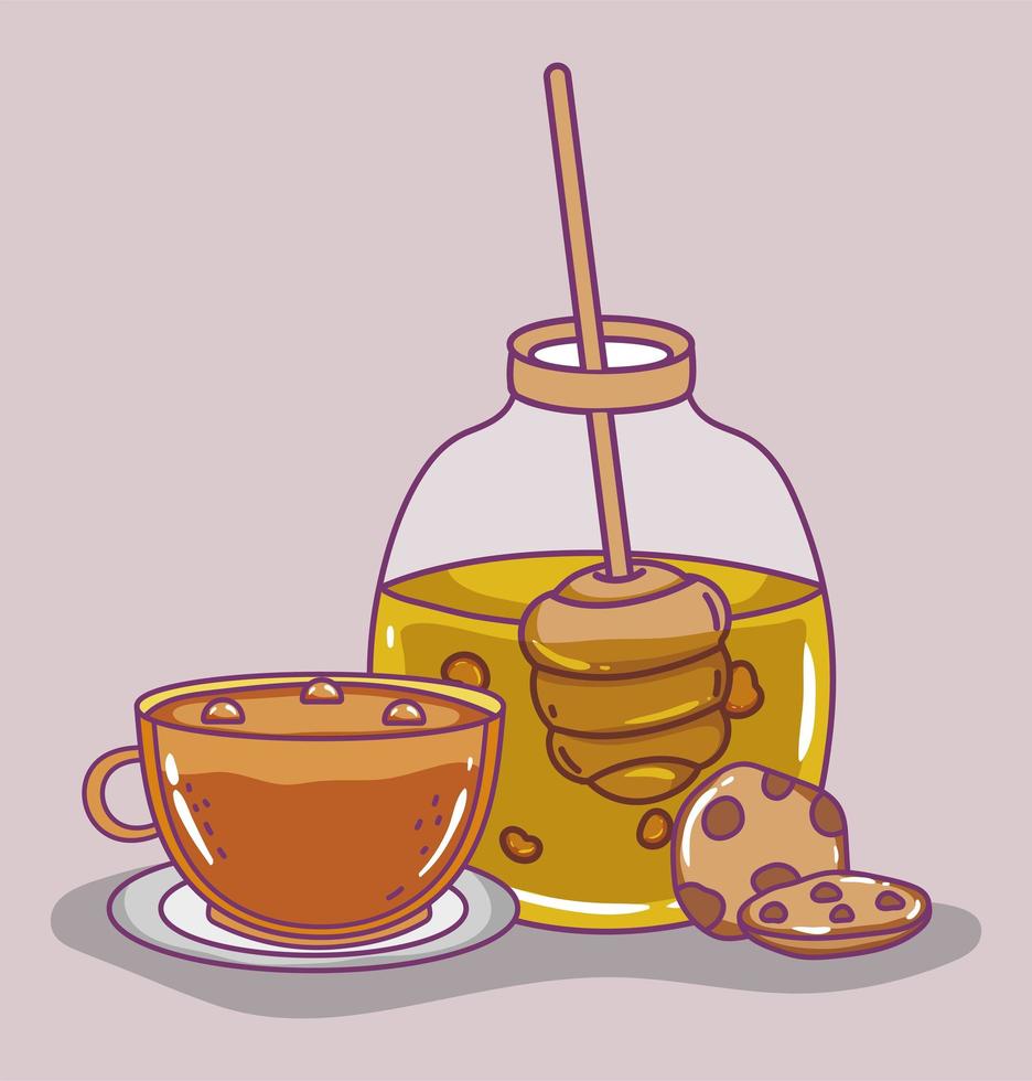 tea time sketch flat design vector