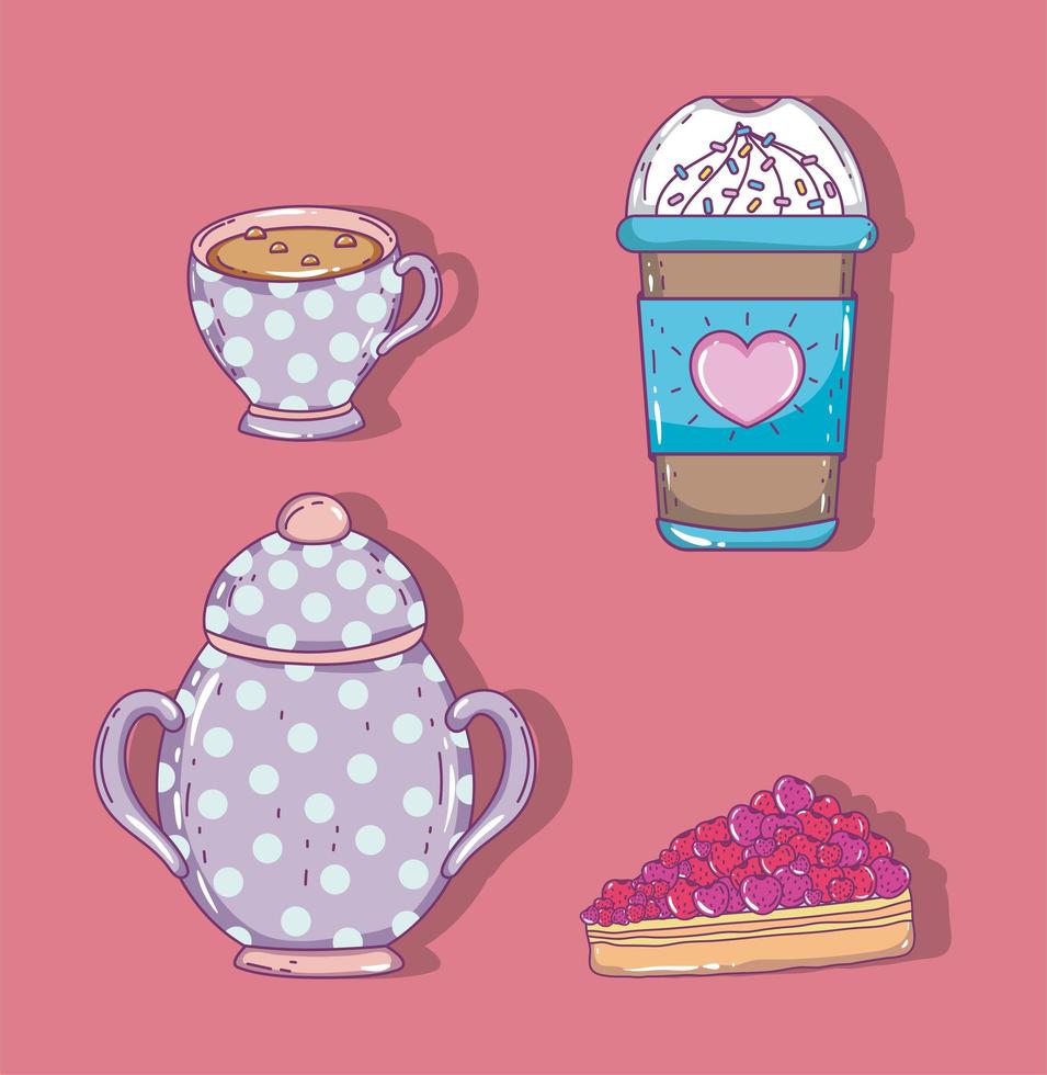 coffee time sketch flat design vector