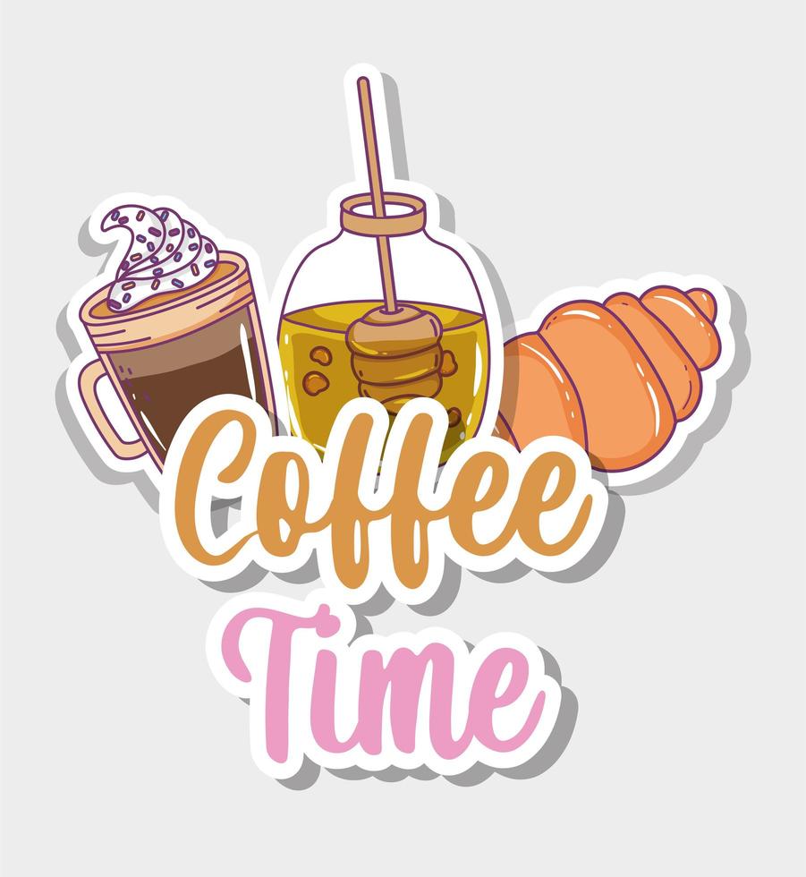 coffee time sketch flat design vector