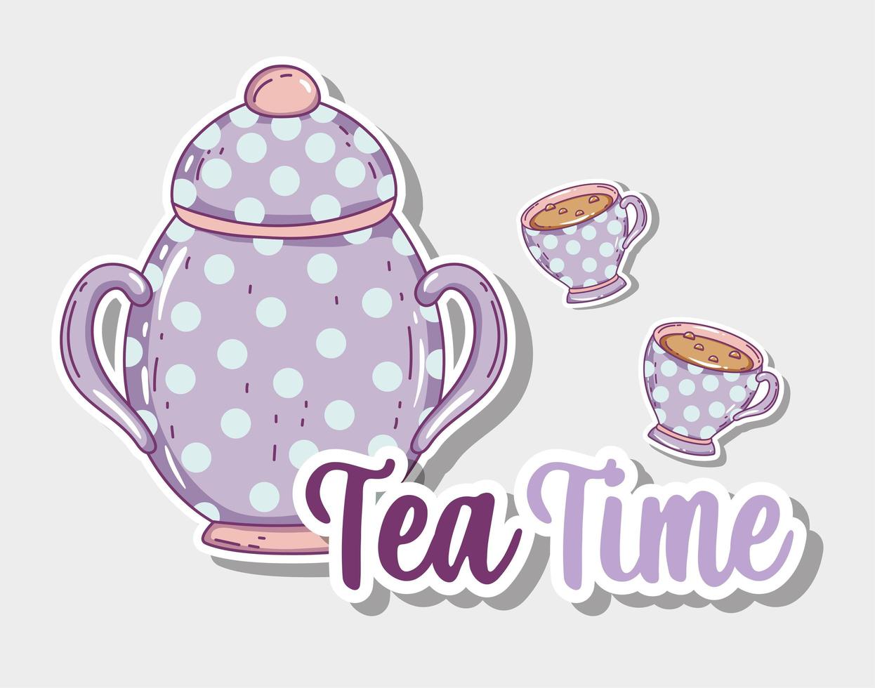 tea time sketch flat design vector