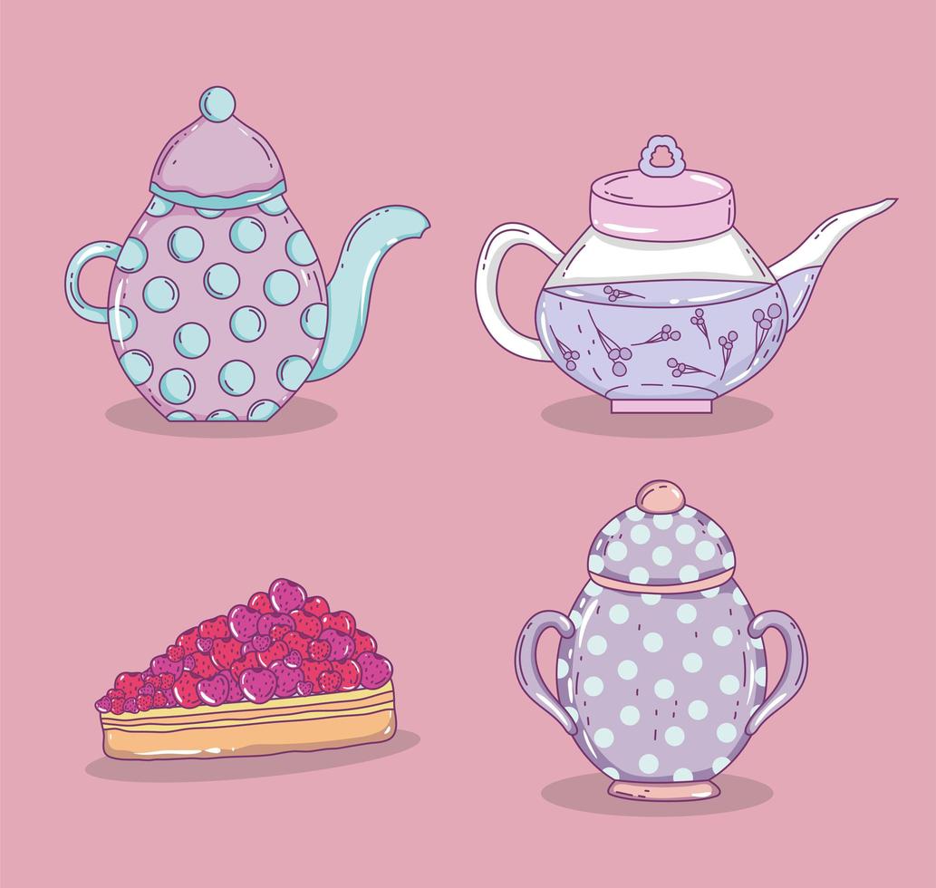 tea time sketch flat design vector