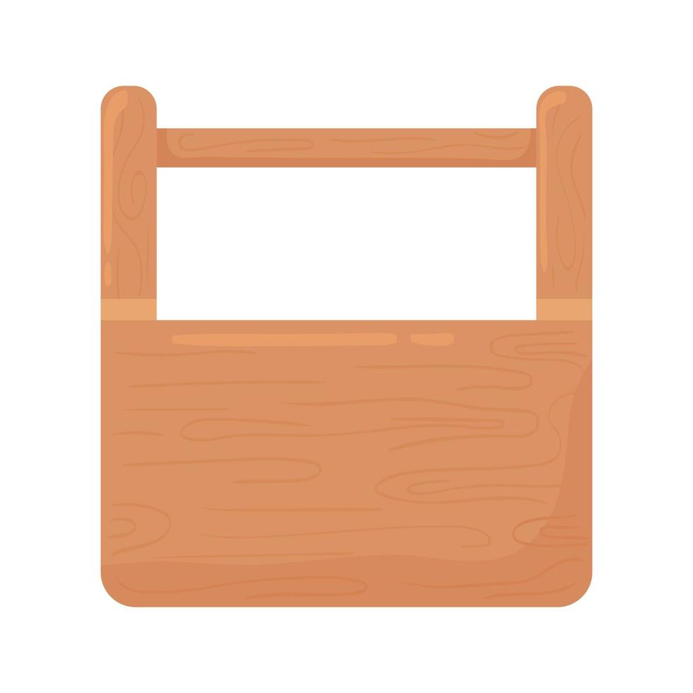 icono de caja de herramientas de madera vector