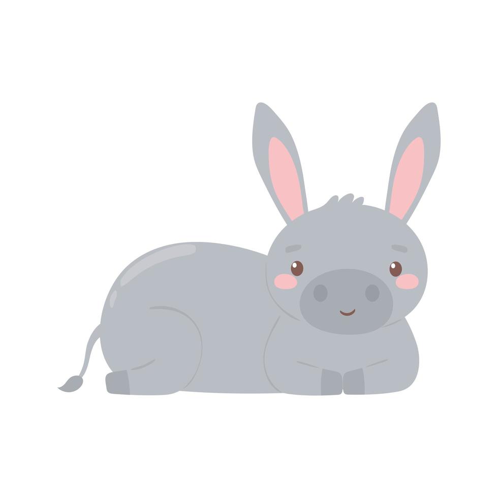 cute donkey cartoon vector