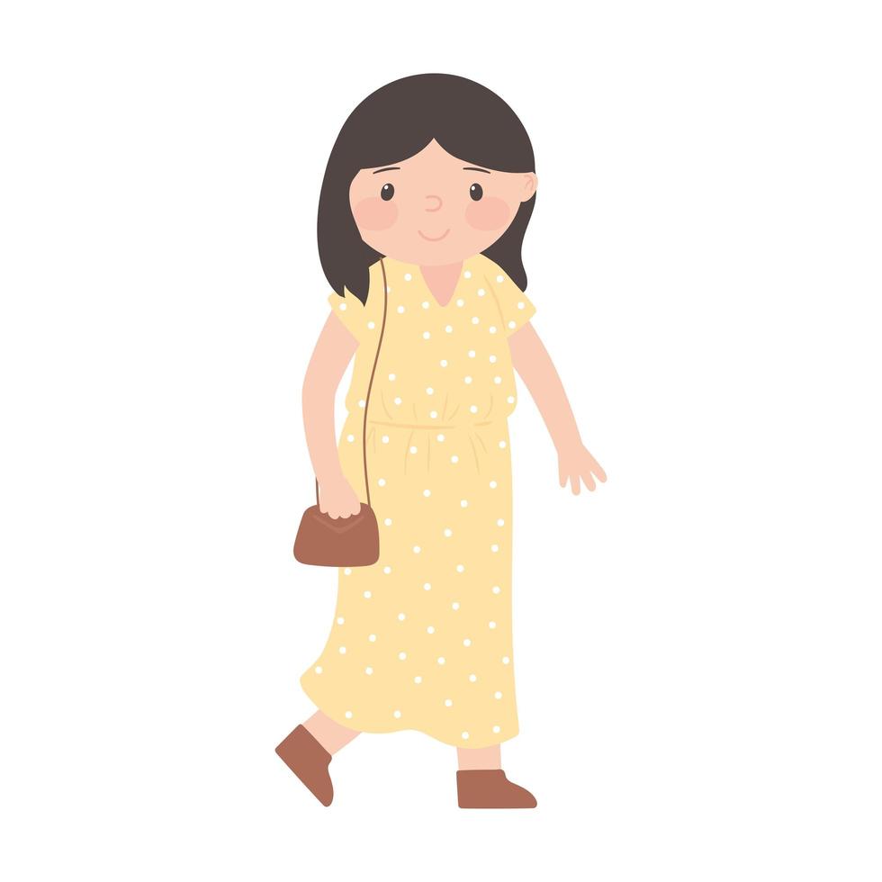 mujer con bolso vector