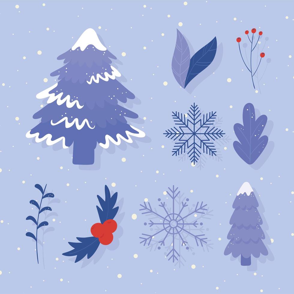 winter weather icons vector