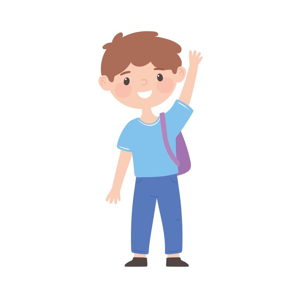 student boy with bag vector