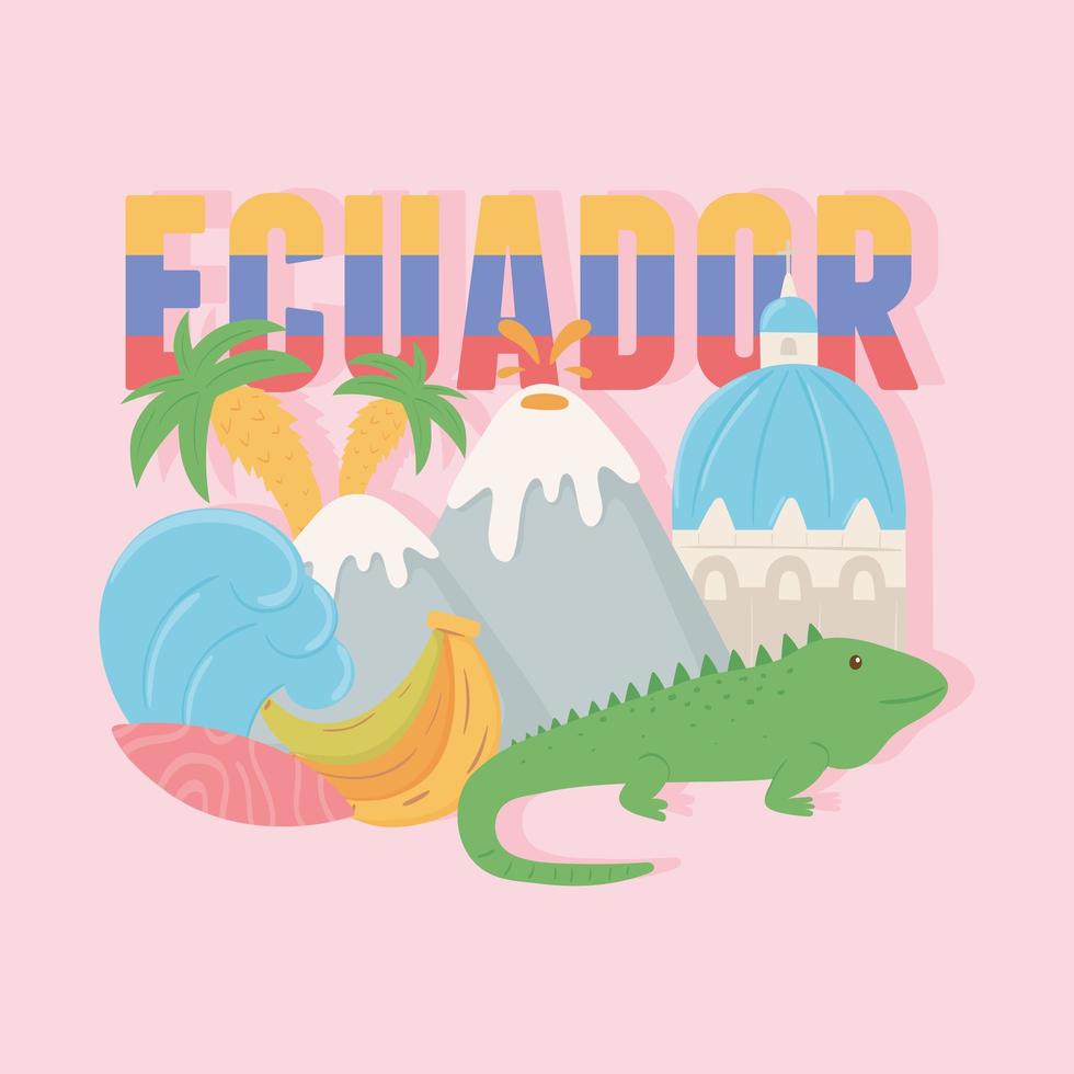 ecuador tourist attraction vector