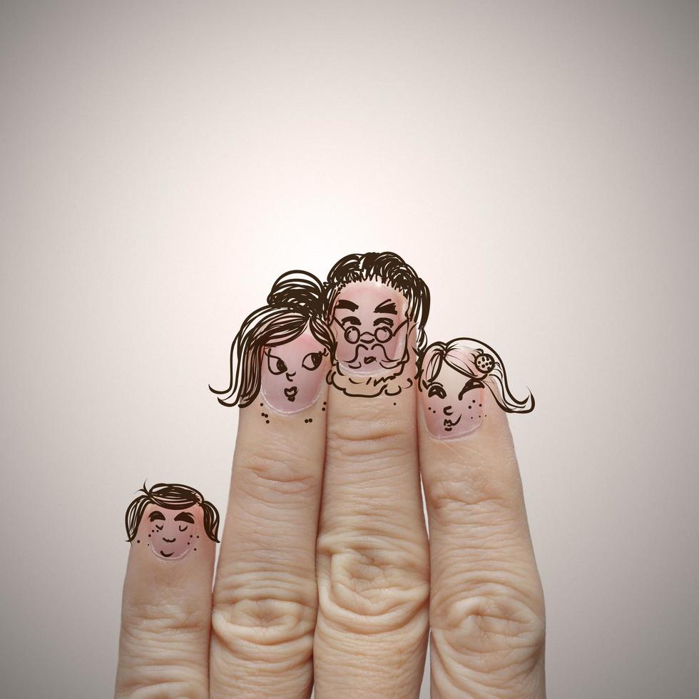 familia de dedos felices foto