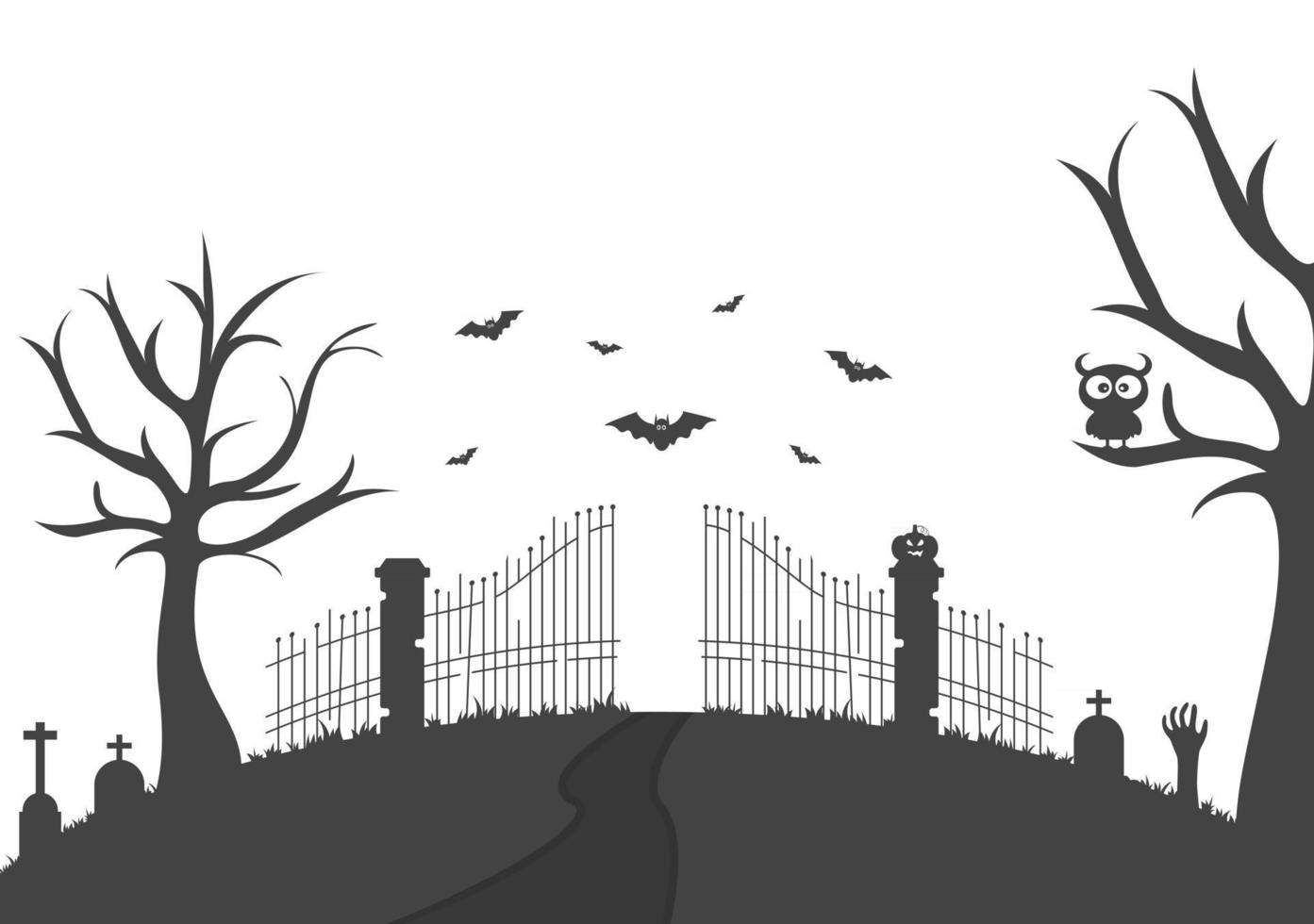 Halloween Night Party Background Landing Page Illustration vector