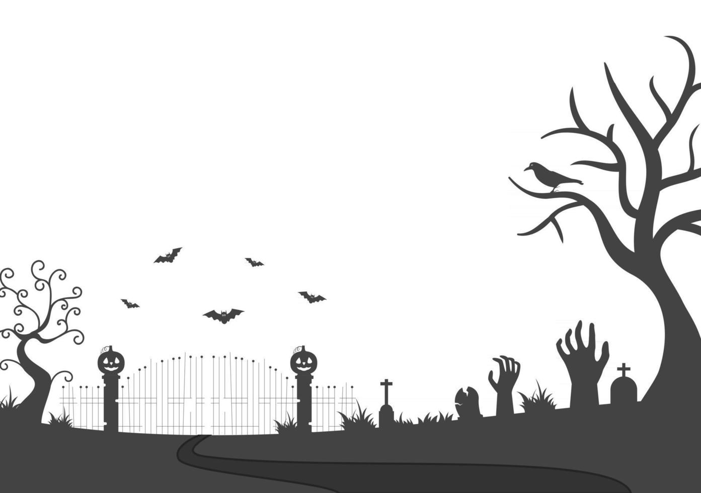 Halloween Night Party Background Landing Page Illustration vector