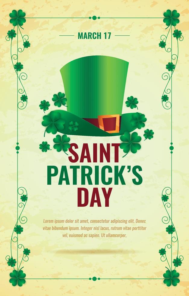 Saint Patrick's Day with Leprechaun Hat Poster vector