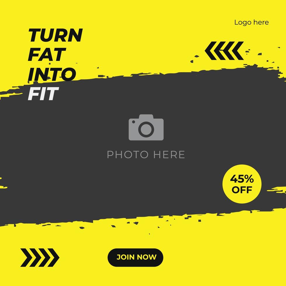 Print gym banner template banner vector