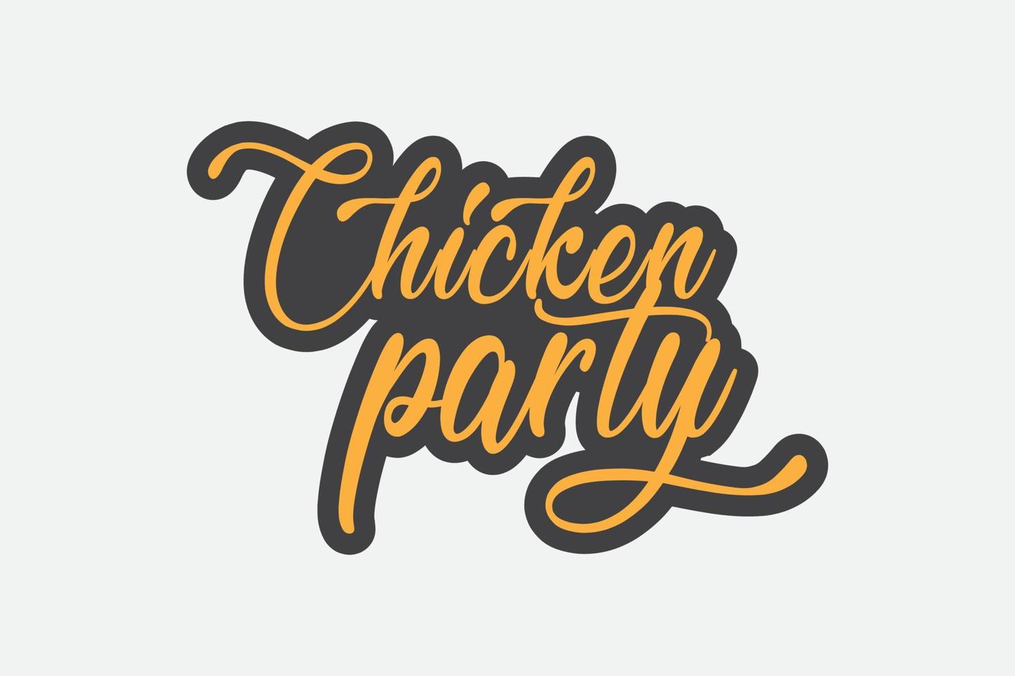 feliz día de acción de gracias y diseño de tipografía de fiesta de pollo vector