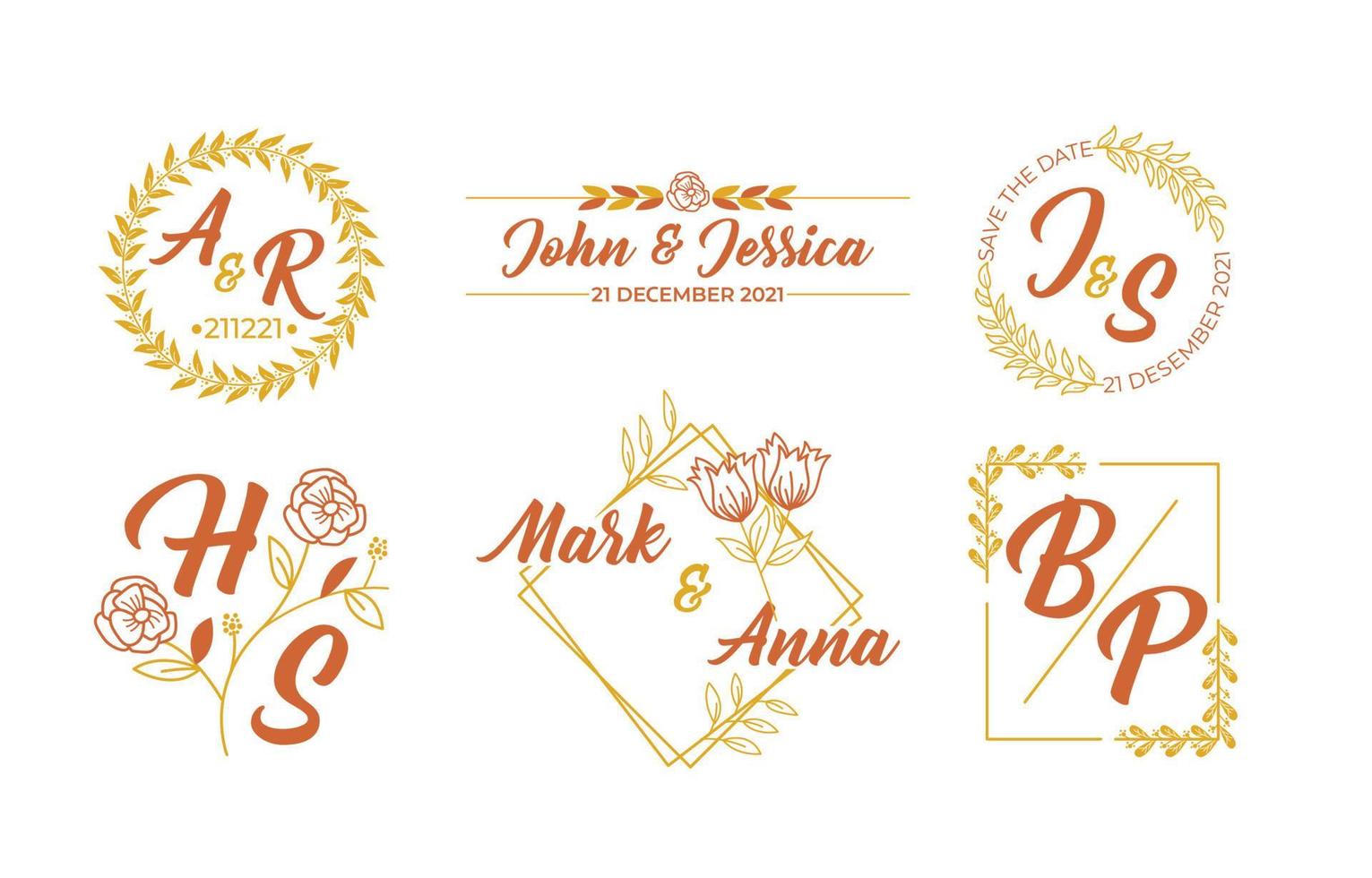 Wedding Monogram Template vector