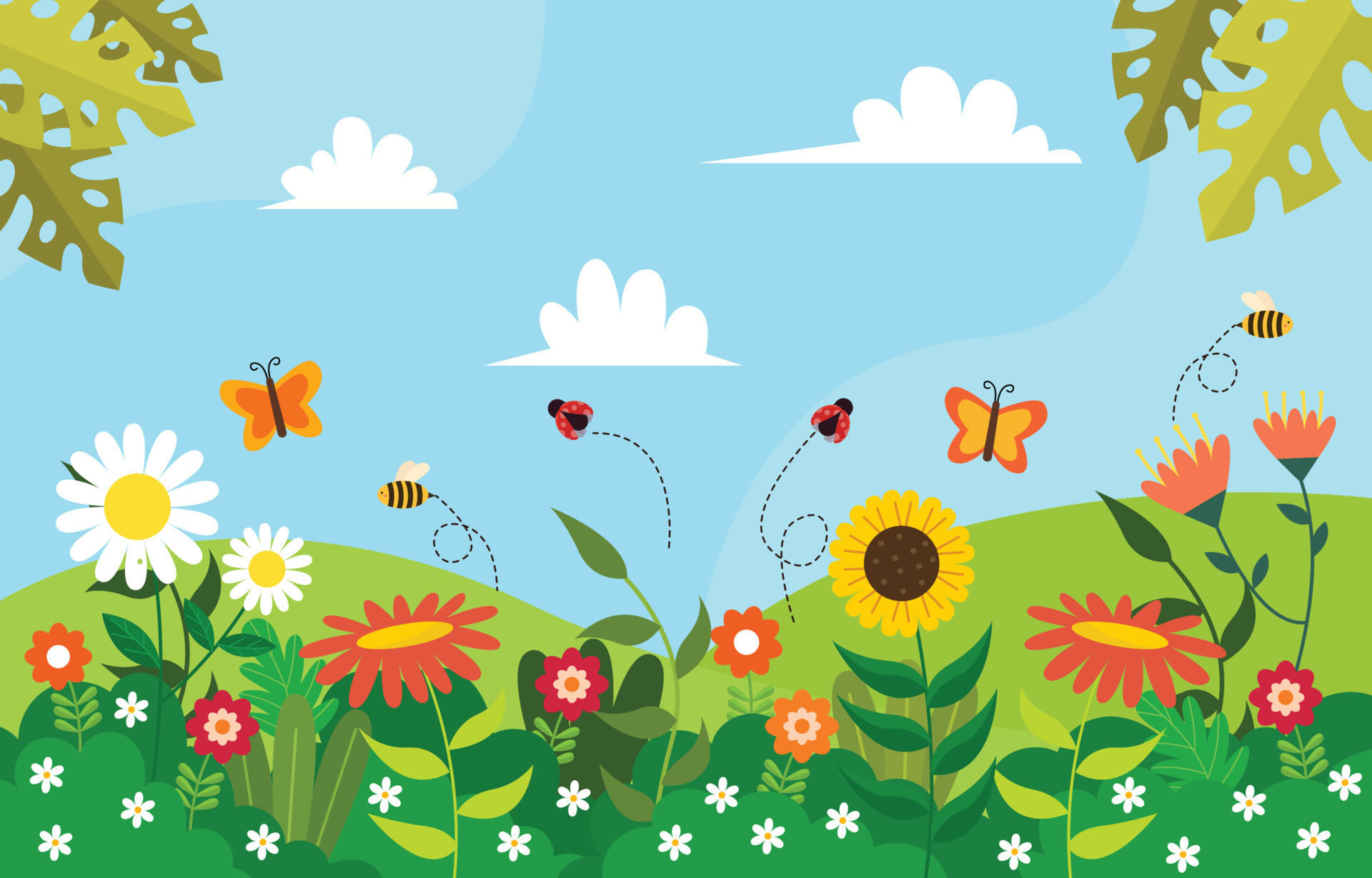 Beautiful Spring Flowers 5245915 Vector Art at Vecteezy