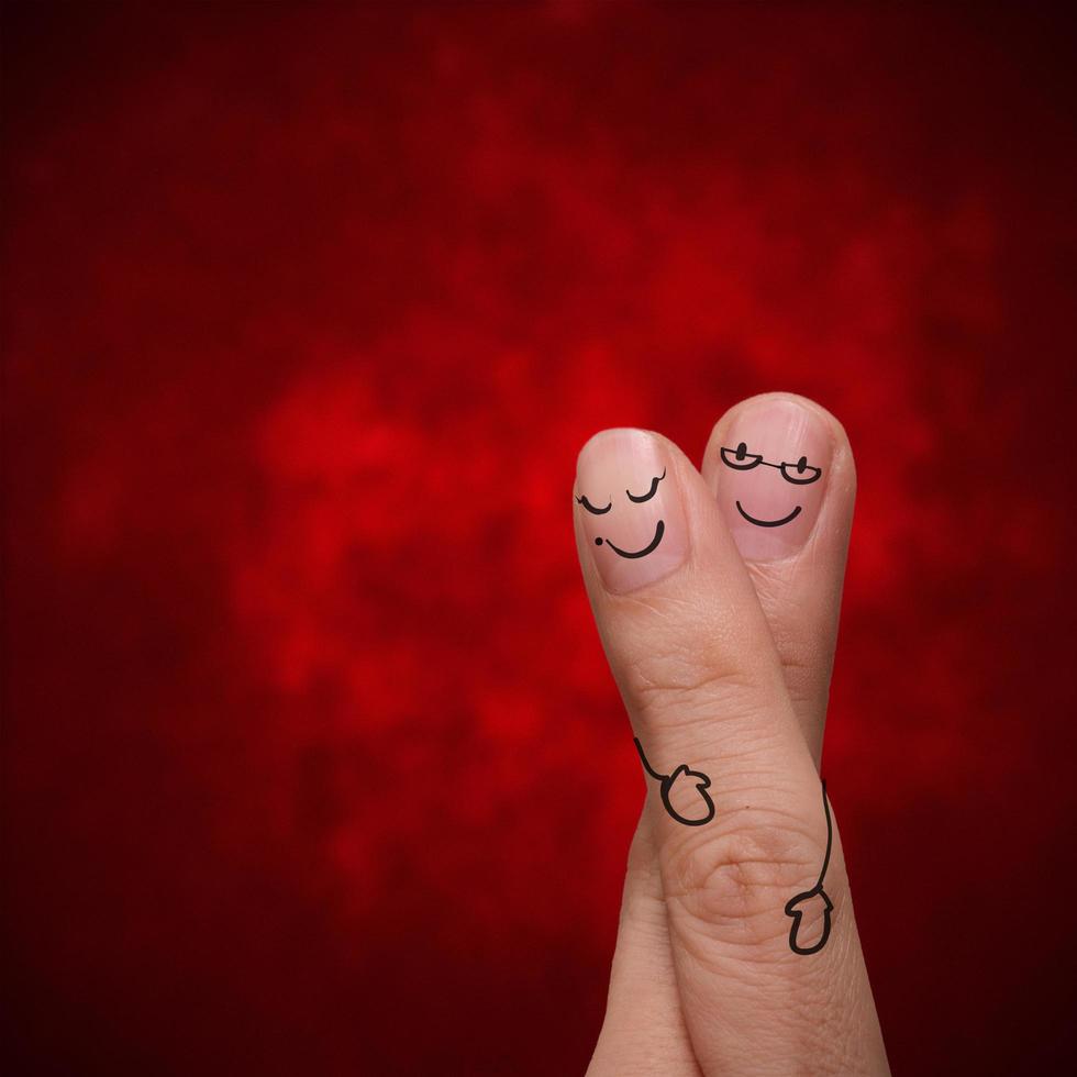 finger happy couple in love creative design photo