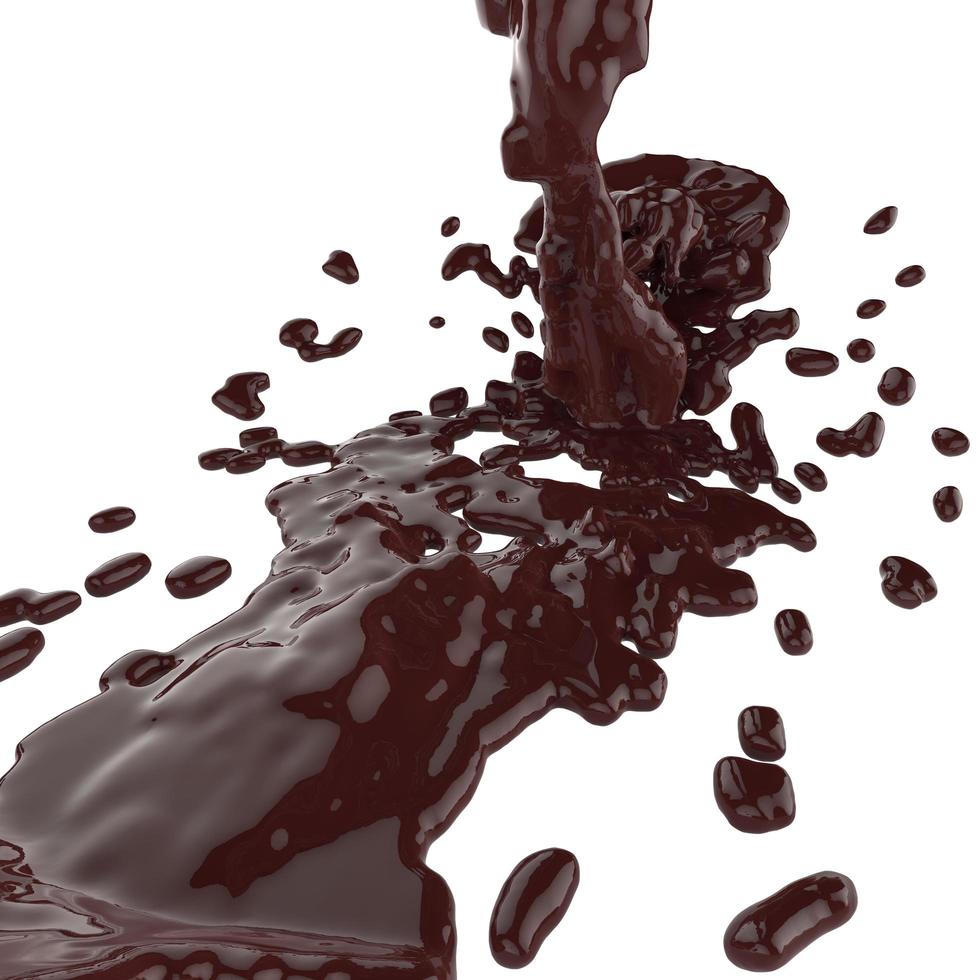 melt splash of brown hot chocolate 3d photo