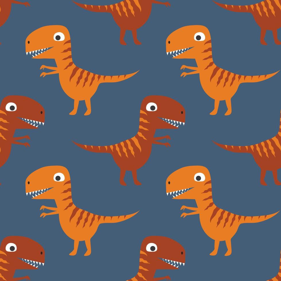 Funny dinosaurs. Seamless children's pattern. Vector illustration