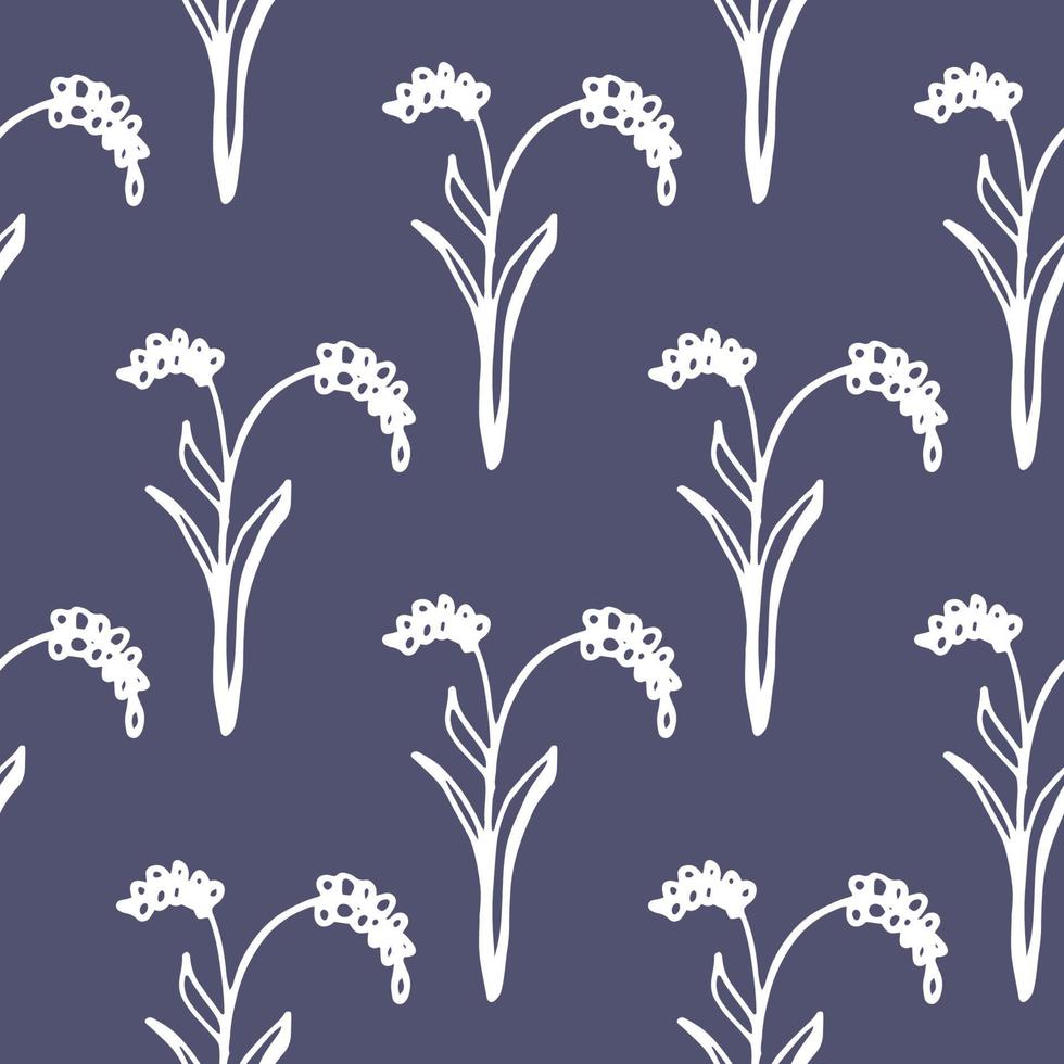 Doodle flowers, hand drawing. Seamless pattern. Vector illustration.