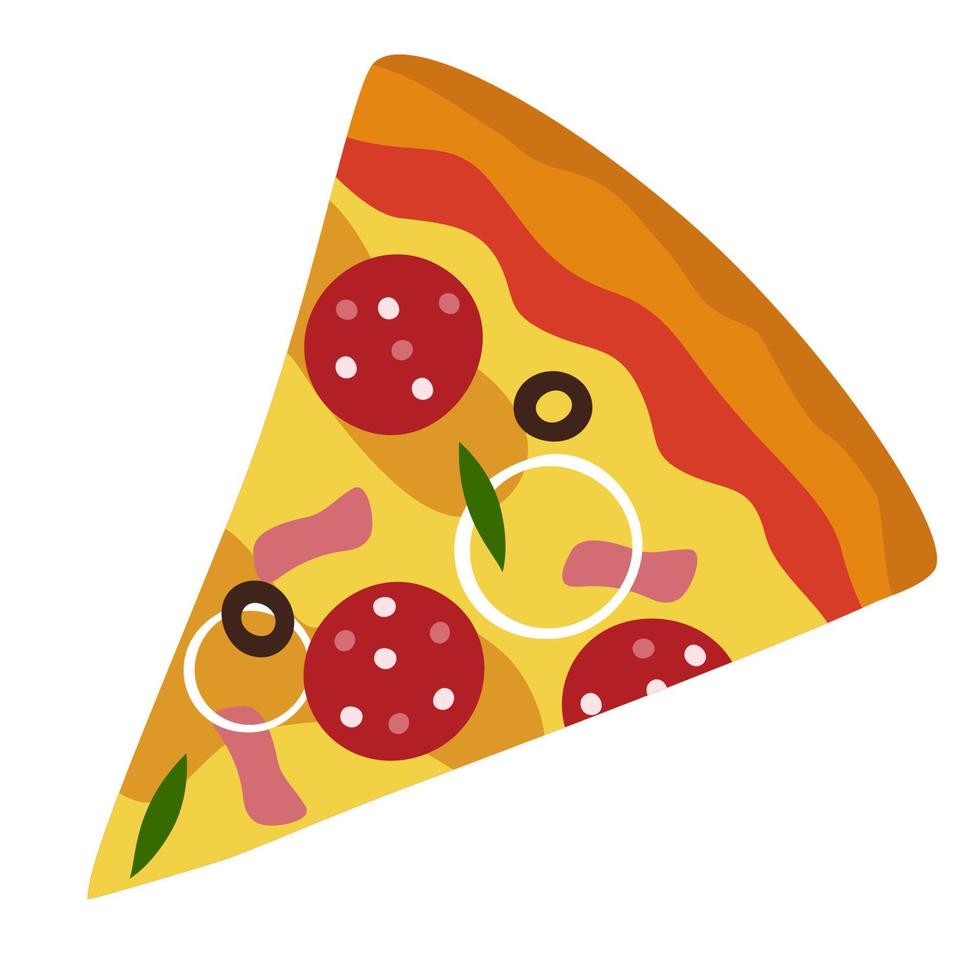 una porción de pizza. elemento vectorial aislado sobre fondo blanco. vector
