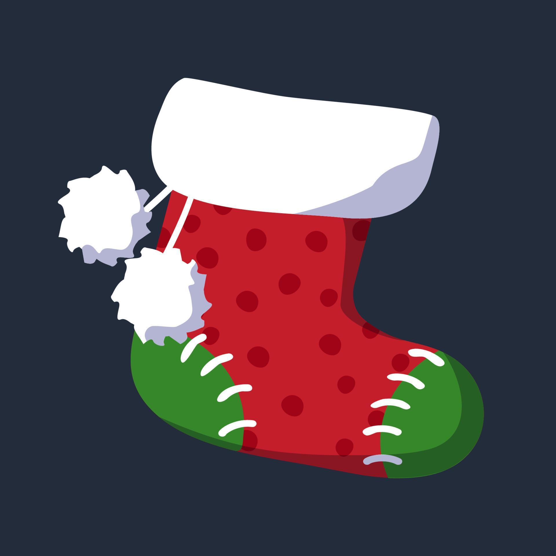 Santa&rsquo;s boot. Vector element isolated on white background. 5246587