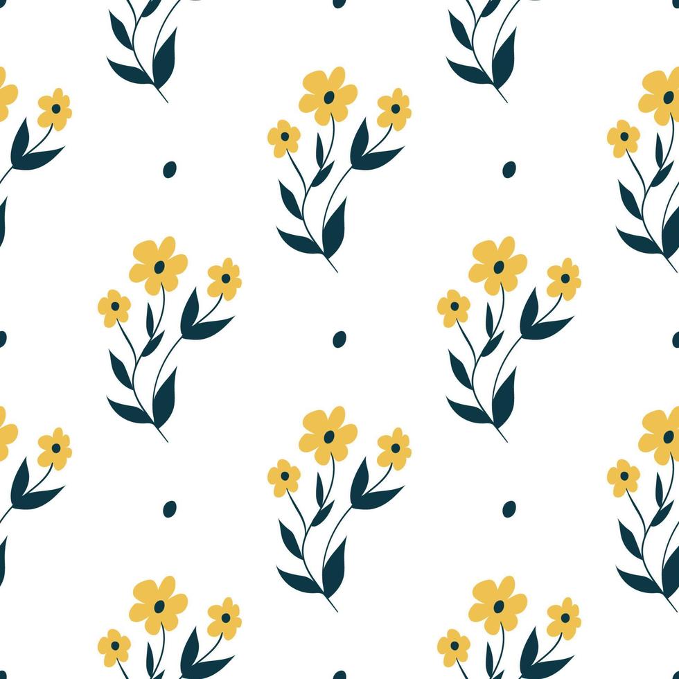 patrón de flores estilo escandinavo. textura con flores y plantas. ornamento floral vector