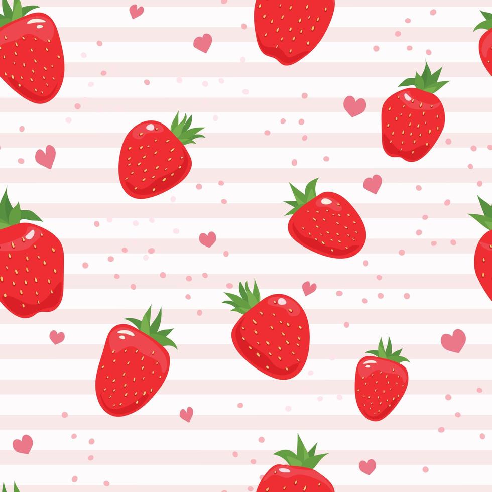 Strawberry background. Vector seamless pattern.