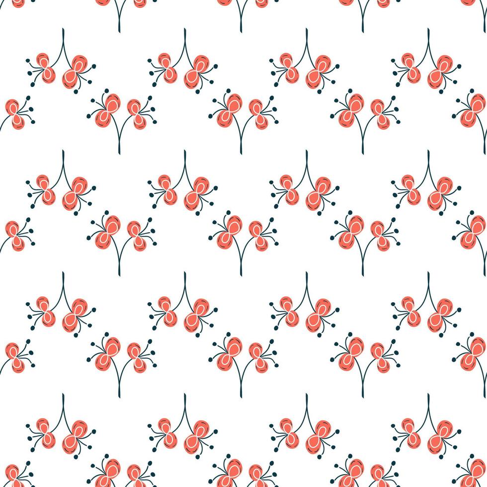 Flowers pattern scandinavian style. Texture with flowers and plants. Floral ornament. vector