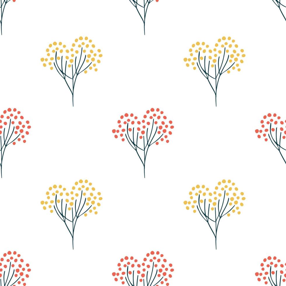 Flowers pattern scandinavian style. Texture with flowers and plants. Floral ornament. vector