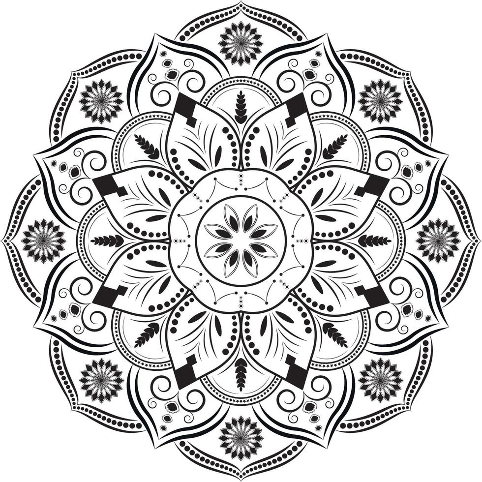 Luxury Black And White Floral mandala design, Decorative mandala vector