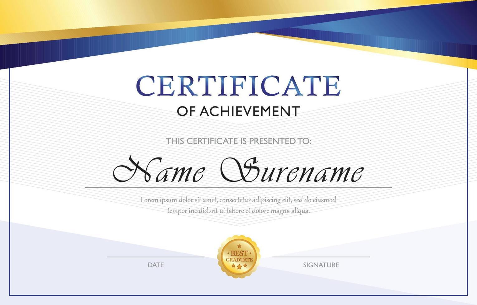 Certificate General Template vector