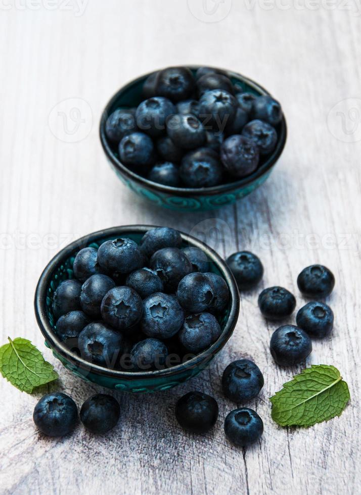 Fresh blueberries on a table photo