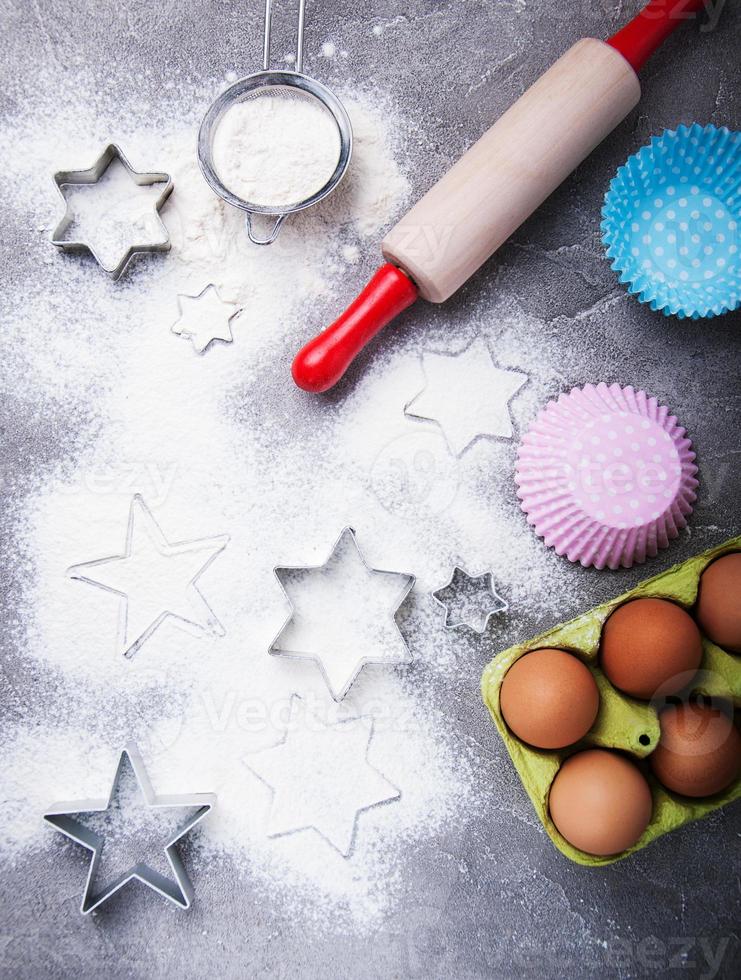 Baking ingredients for pastry photo